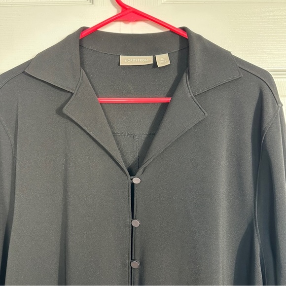 Nordstrom size 1X duster/jacket, button front, knee length, fall - Picture 5 of 11